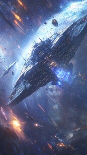 星际激战中的巨型宇宙战舰