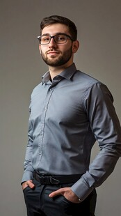 帅气男士身着正装的肖像