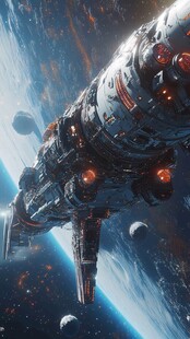 星际巨舰遨游浩瀚宇宙