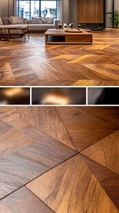 复古实木拼花地板效果展示