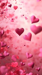浪漫粉色爱心梦幻背景图