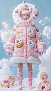梦幻甜甜圈主题粉色童装秀