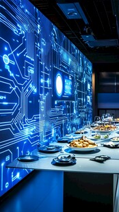 科技风智能餐厅用餐场景