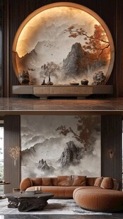 中式山水意境客厅装饰画