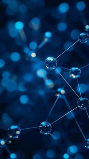 蓝色分子结构微观景象
