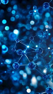 蓝色分子结构微观景象