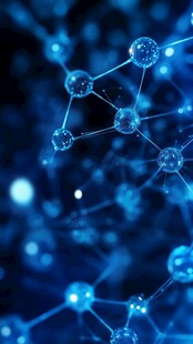 蓝色分子结构科技背景图