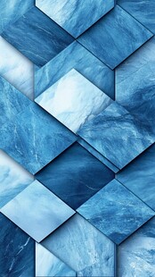 蓝色几何拼接大理石纹理
