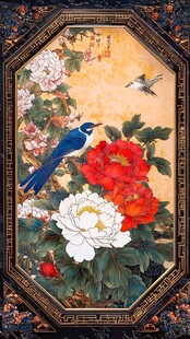 花鸟牡丹图 中式典雅风情