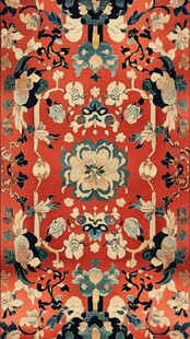 中式传统花卉织锦图案