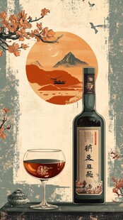 中式典雅美酒诗意氛围图
