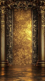奢华古典金色宫殿风背景