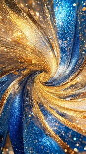 梦幻蓝金旋涡纹理背景