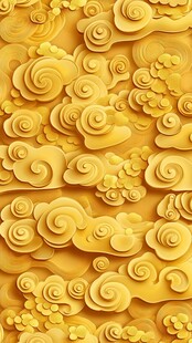 金色祥云浮雕图案纹理