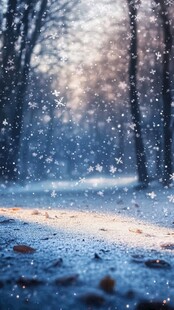 雪落林间梦幻冬日景象