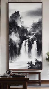 水墨山水瀑布图