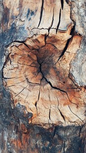 树桩截面纹理特写