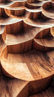 木质立体波浪纹理结构