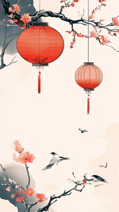 中式灯笼映春景