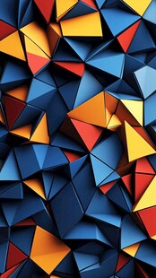 多彩几何立体拼接图案