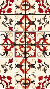 复古风花纹瓷砖图案设计