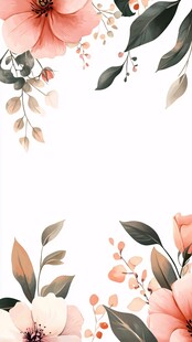 粉色花卉边框装饰图案