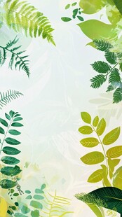 清新绿叶植物背景图