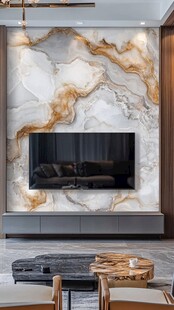 奢华大理石电视背景墙设计