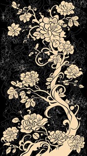 复古花卉藤蔓装饰图案