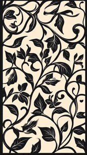 叶蔓花纹镂空图案设计