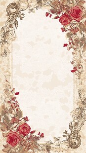 复古玫瑰花纹边框背景图
