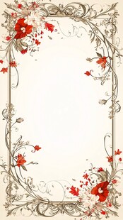 复古花卉边框装饰图案
