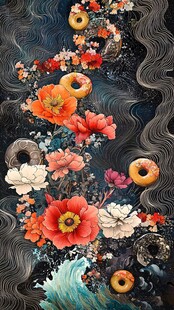 繁花海浪间的奇幻景致