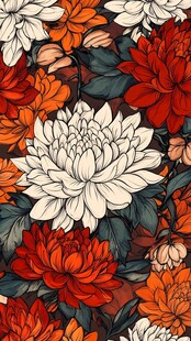 绚丽多彩花卉无缝图案