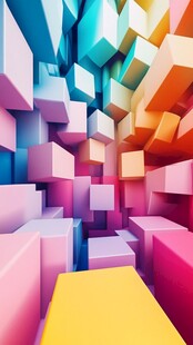 多彩立体方块空间景观