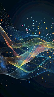 梦幻炫彩流动线条背景图