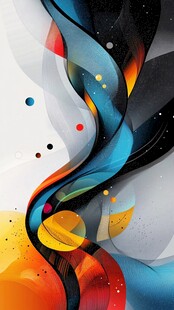 灵动色彩线条抽象艺术图