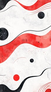 抽象几何线条红黑白背景图