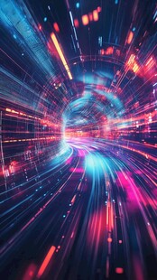 科技流光隧道奇幻景象