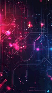 炫彩科技风电路背景图