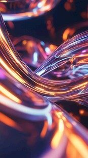 炫彩流动金属质感抽象线条