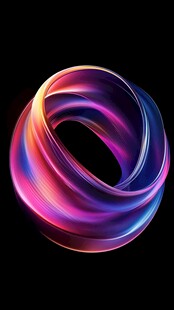 炫彩流动环形3D抽象图案