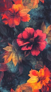 绚丽花卉图案 色彩斑斓