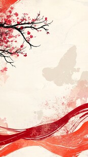红梅飘韵 国风写意背景