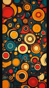 多彩圆形抽象图案艺术