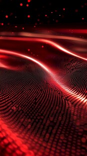 红色炫光波浪科技背景图