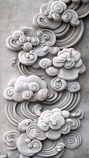 中式浮雕祥云图案艺术美