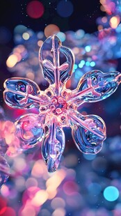 梦幻炫彩透明雪花晶体