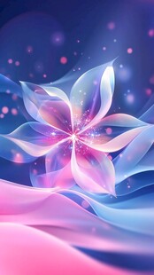 梦幻炫彩花朵抽象背景图