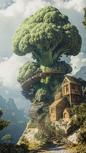 奇幻西兰花树屋山居景观